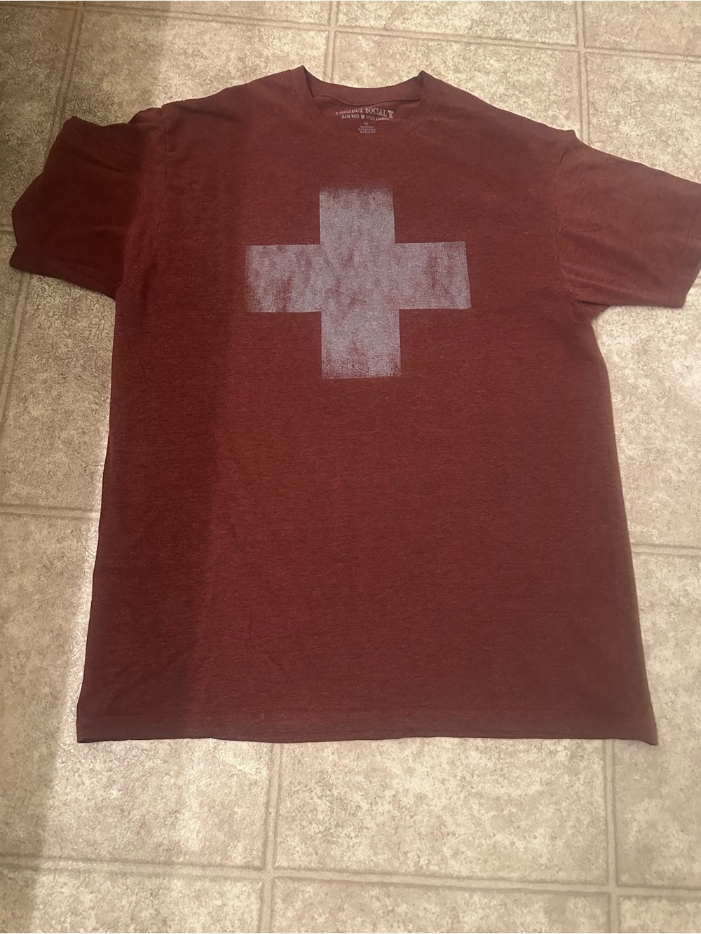 Project Social T Men's Cross Graphic Tee - Maroon